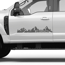 F350 Mountains Trees Bed Side Doors Stripes Decal Kit Vinyl Sticker Set Side Graphics for Ford Trucks
 2