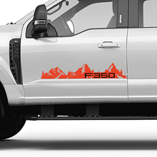 F350 Mountains Trees Bed Side Doors Stripes Decal Kit Vinyl Sticker Set Side Graphics for Ford Trucks
 3
