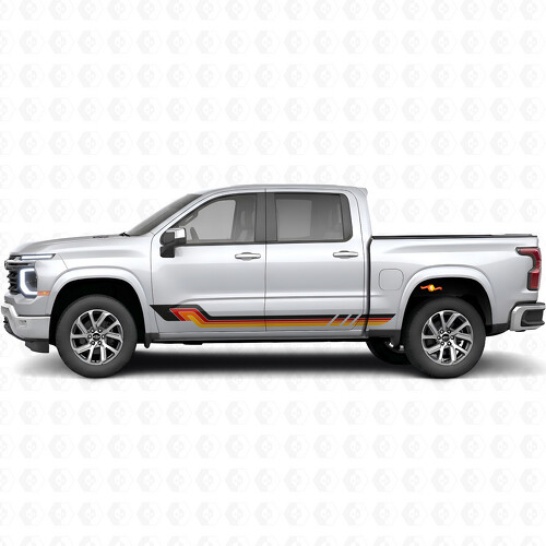 Retro Parallel Door & Rocker Panel Vinyl Stripes for Chevrolet Silverado 1500 Next Generation 2027
