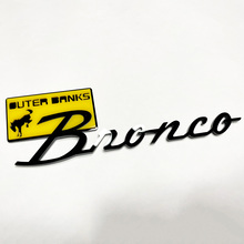 Bronco Outer Banks Fender Badges Tailgate Emblem 3D Badge Yellow vs Black
 3