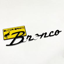 Bronco Outer Banks Fender Badges Tailgate Emblem 3D Badge Yellow vs Black
 4
