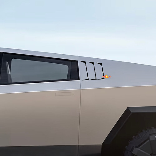 Side Louvers Vinyl Decals Kit for Tesla Cybertruck_1