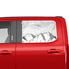 Side Mountains Topographic Map Window Decal Vinyl Sticker Graphics for Ford Trucks
 2
