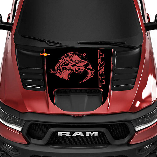 T-Rex Style Hood Vinyl Decal for Dodge Ram 1500 TRX Truck 