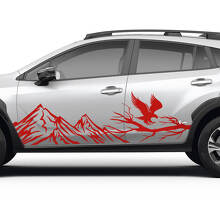 Side Doors Landscape Mountains Eagle Vinyl Decal - Graphic Sticker universal fit Suba
 2