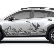 Mountains Branch Eagle Side Doors Vinyl Decal Graphic Sticker for Subaru Crosstrek 3
