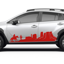 Side Doors Landscape Mountains Cowboy Vinyl Decal - Graphic Sticker universal fit Suba
 2