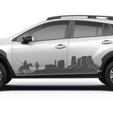 Side Doors Landscape Mountains Cowboy Vinyl Decal - Graphic Sticker universal fit Suba
 3
