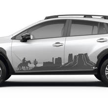 Side Doors Landscape Mountains Cowboy Vinyl Decal - Graphic Sticker universal fit Suba
 3