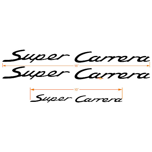 Super Carrera Rear and Side Vinyl Decal Set for Porsche