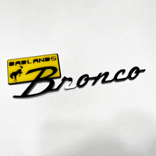 Bronco Badlands Fender Badges Tailgate Emblem 3D Badge Black vs Yellow
 2