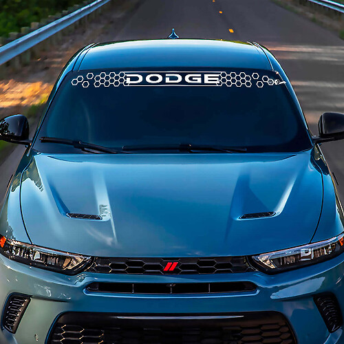 Brand Lettering Honeycomb Windscreen Vinyl Decal Sticker Graphics For Dodge Hornet