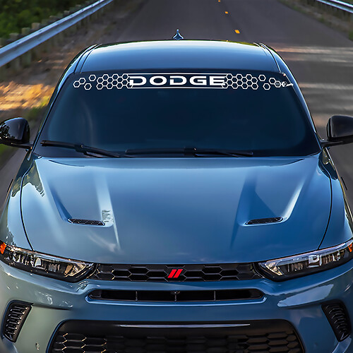 Windshield Honeycomb Banner Decal Sticker - Custom Vinyl Graphics fit to Dodge Hornet
 1