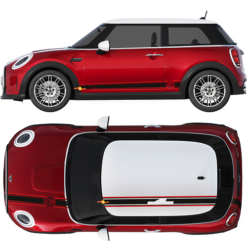 MINI John Cooper Works AC Schnitzer Hood Roof And Side Doors Stripes Rally Decal and graphics sticker
 1