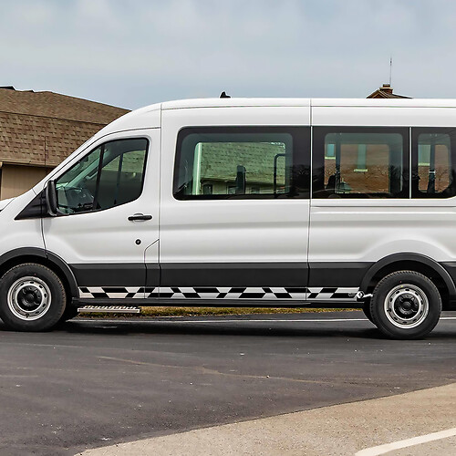 Ford Transit Vinyl Side Checkered Stripes Decals
