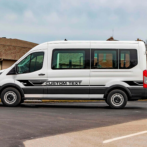 Autocollants vinyle bandes latérales personnalisés 2 pour Ford Transit