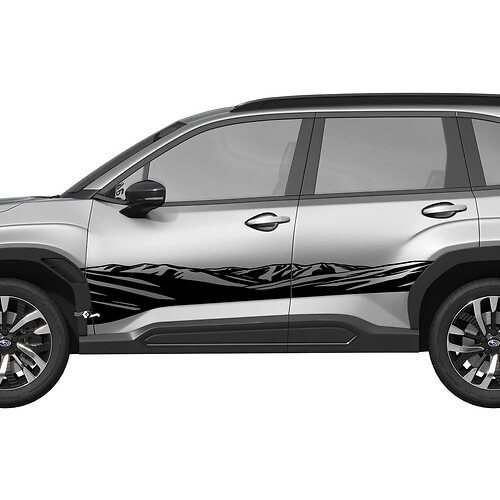 Mountains Side Doors Rocker Panel Racing Stripes Vinyl Decal - Graphic Sticker universal fit Suba 4
 1