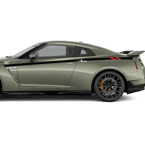 Kit de Autocollants de Bandes pour Portières Racing Bedside pour Nissan GT-R