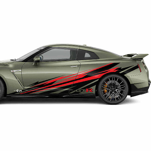 Lightning Bedside Doors Graphics Decal Kit for Nissan GT-R