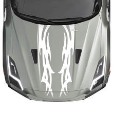 Hood Dual Tribal Graphics Stripes Decal Kit for Nissan GT-R
 2