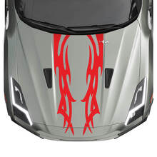 Hood Dual Tribal Graphics Stripes Decal Kit for Nissan GT-R
 3