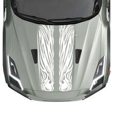Flame Bonnet Dual Tribal Graphics Stripes Decal Kit for Nissan GT-R 2