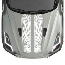 Hood Dual Tribal Graphics Stripes Decal Kit for Nissan GT-R 2
 2