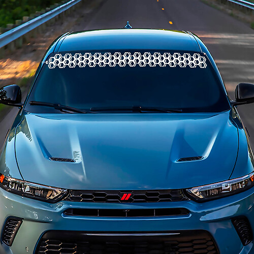 Windshield Honeycomb Banner Decal Sticker - Custom Vinyl Graphics fit to Dodge Hornet 3
