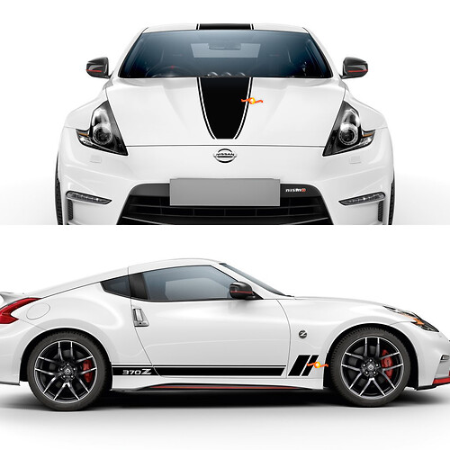 Nissan Nismo 370Z Hood Side Sticker Decal Vinyl Graphic Kit
 1