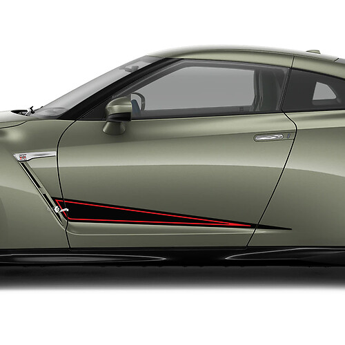 2x Side Doors Graphics Triangle Decal Kit for Nissan GT-R
 1