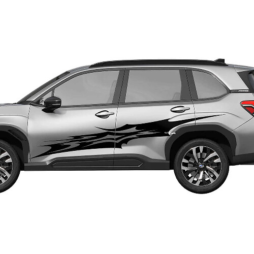 Abstract Side Doors Racing Stripes Vinyl Decal Sticker Graphic 2 for Subaru Forester