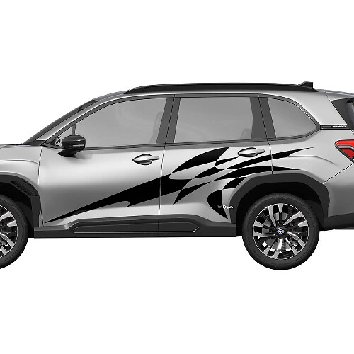 Side Doors Racing Stripes Vinyl Decal - Graphic Sticker universal fit Suba Forester 2
