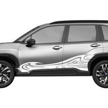 Side Doors Wave Racing Stripes Vinyl Decal - Graphic Sticker universal fit Subaru Forester 1
 2