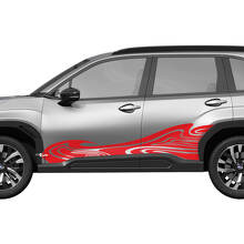 Side Doors Wave Racing Stripes Vinyl Decal - Graphic Sticker universal fit Subaru Forester 1
 3