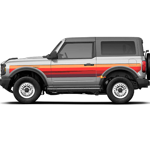 Side Door Retro Vintage Stripes Decal Vinyl Sticker Graphics 2 for Ford Bronco