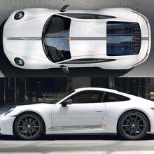 Lettering Stripes Hood Roof and Side Vinyl Decal Kit Porsche 911 Carrera _2