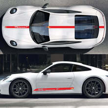 Lettering Stripes Hood Roof and Side Vinyl Decal Kit Porsche 911 Carrera _3