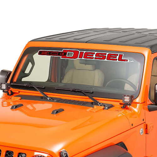 EcoDiesel Lettering Windscreen Graphic Vinyl Decal Sticker 5 for Jeep Wrangler