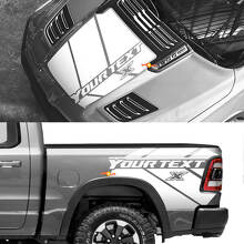 Custom Hood and Rear Side Stripes Vinyl Decal Kit for Dodge Ram 1500 Rebel_2
