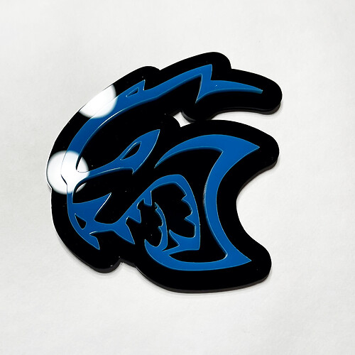 Custom 3D Badge Hellcat Dodge Fender Badges Tailgate Emblem Front Grille Badge Blue
