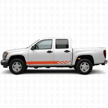 Checkered Lightning Door & Rocker Panel Vinyl Stripes for Chevrolet Colorado 1st Gen 2004-2012_4