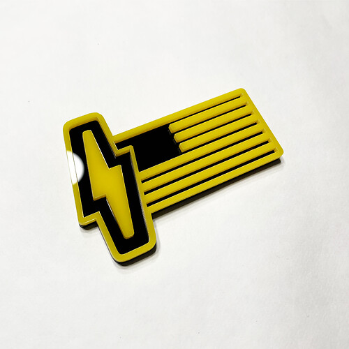 Ford 150 Lightning US Flag 3D Badge - Custom Fender Badges Emblem Yellow and Black
