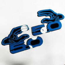 COYOTE 5.0 Fender Badges Emblem 3D Badge Black vs Blue
 5