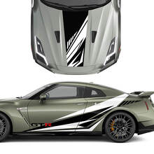 Hood and Sides Graphics Stripes Decal Kit for Nissan GT-R
 2