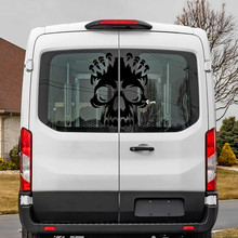 Ford Transit Rear Window Skull Vinyl Decal Sticker
 2