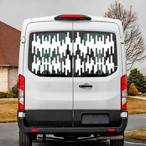 Ford Transit Rear Window Graphics Vinyl Decal Sticker
