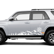 Side Trees Mountains and Compass Side Vinyl Sticker Decal fit to Toyota 4Runner Tacoma Tundra
 2