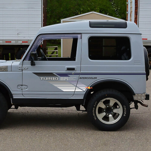 Turbo EPI Intercooler Style Stripes Side Vinyl Decal Kit for Suzuki JIMNY