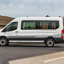 Ford Transit Checkered Flag Stripes Side Doors Graphics Vinyl Decal Sticker
 2