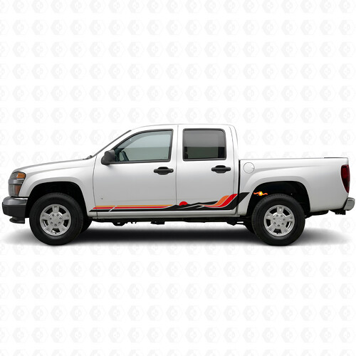 Retro Mountain Wave Door & Rocker Panel Vinyl Stripes for Chevrolet Colorado 1st Gen 2004-2012